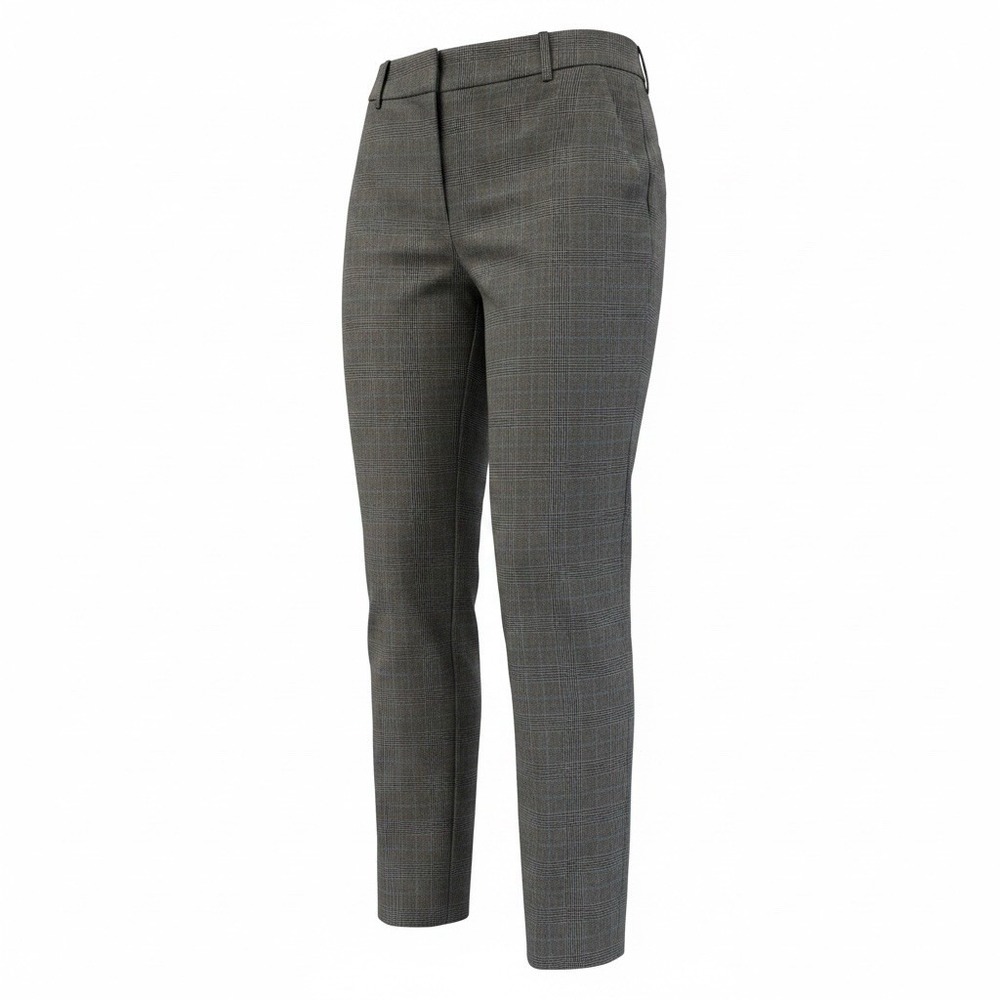 Talbots Heritage Pants Womens 8P Gray Plaid Curvy Straight Leg Dress Pants